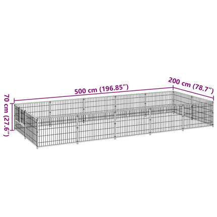 Hundgård svart 10 m² stål