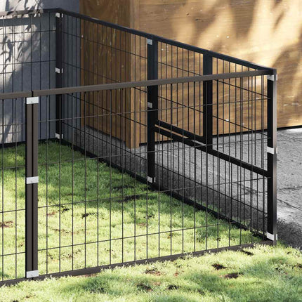Hundgård svart 14 m² stål