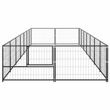 Hundgård svart 14 m² stål