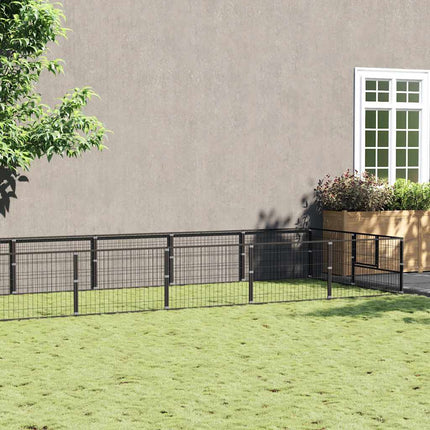 Hundgård svart 18 m² stål