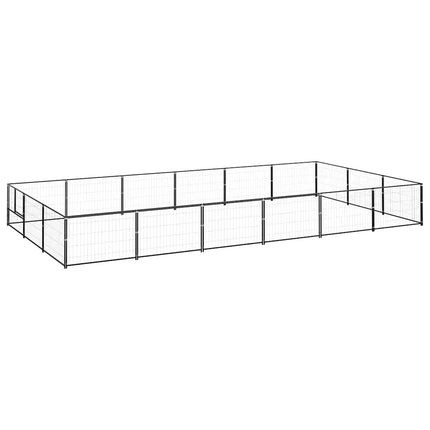 Hundgård svart 18 m² stål