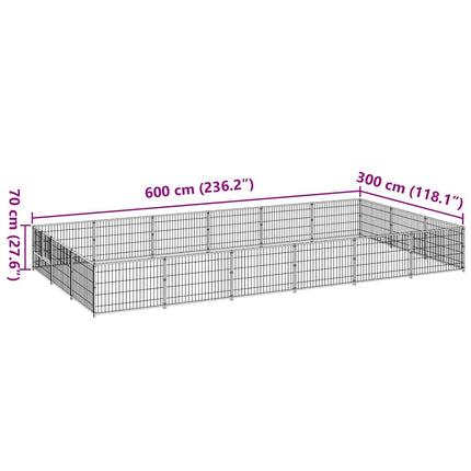 Hundgård svart 18 m² stål