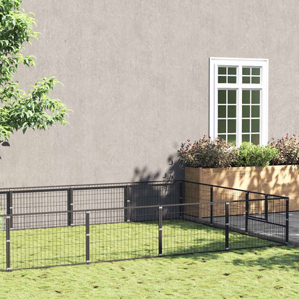 Hundgård svart 18 m² stål