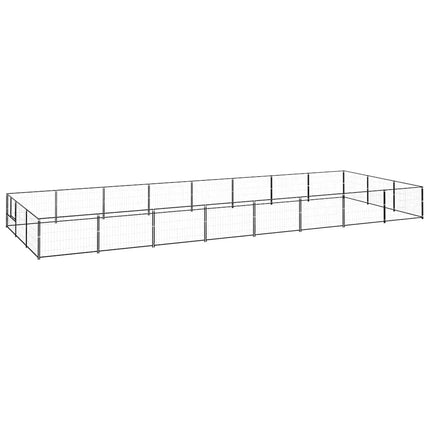 Hundgård svart 24 m² stål
