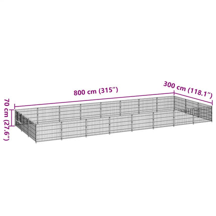 Hundgård svart 24 m² stål
