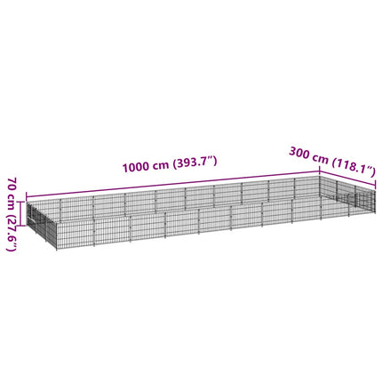 Hundgård svart 30 m² stål