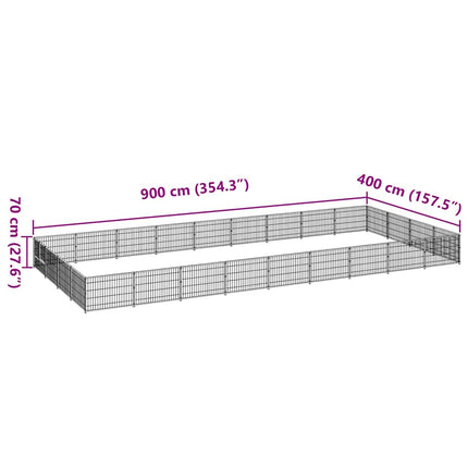 Hundgård svart 36 m² stål