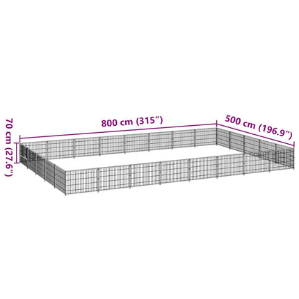 Hundgård svart 40 m² stål