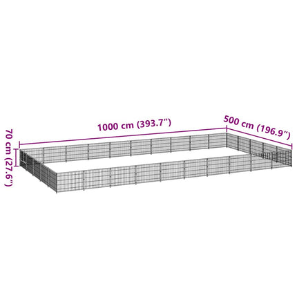 Hundgård svart 50 m² stål