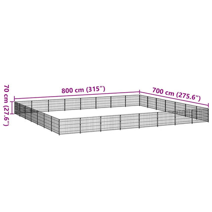Hundgård svart 56 m² stål