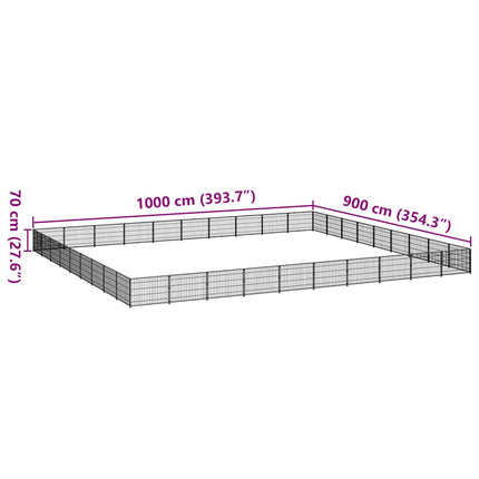 Hundgård svart 90 m² stål