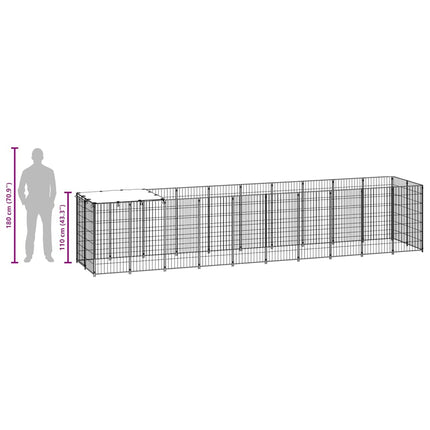 Hundgård silver 6,05 m² stål