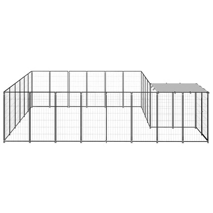 Hundgård svart 12,1 m² stål