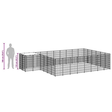 Hundgård svart 15,73 m² stål