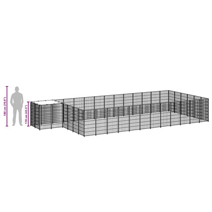Hundgård svart 22,99 m² stål