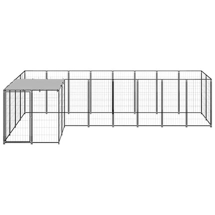 Hundgård svart 6,05 m² stål
