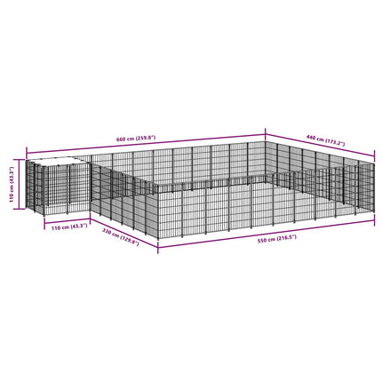 Hundgård silver 25,41 m² stål