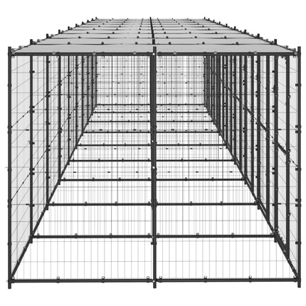Hundgård för utomhusbruk med tak 21,78 m²