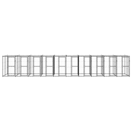 Hundgård för utomhusbruk med tak 24,2 m²