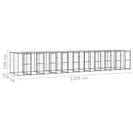 Hundgård för utomhusbruk med tak 24,2 m²