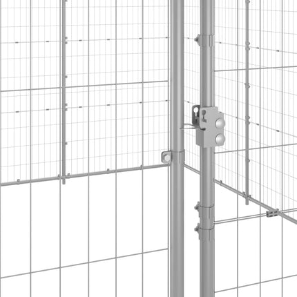 Hundgård för utomhusbruk galvaniserat stål 24,2 m²