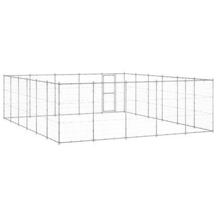 Hundgård för utomhusbruk galvaniserat stål 36,3 m²