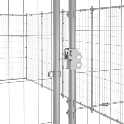 Hundgård för utomhusbruk galvaniserat stål 50,82 m²