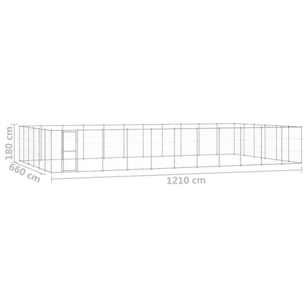 Hundgård för utomhusbruk galvaniserat stål 79,86 m²