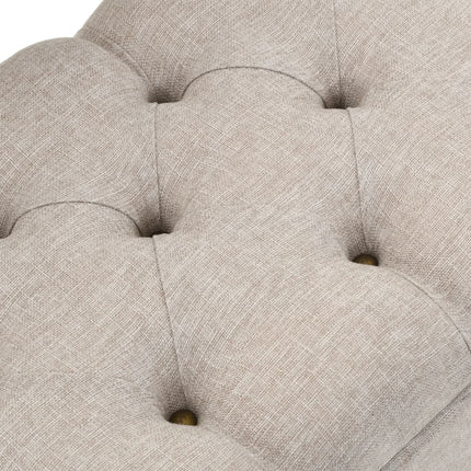 Förvaringsbänk med ryggstöd 110 cm gräddvit tyg
