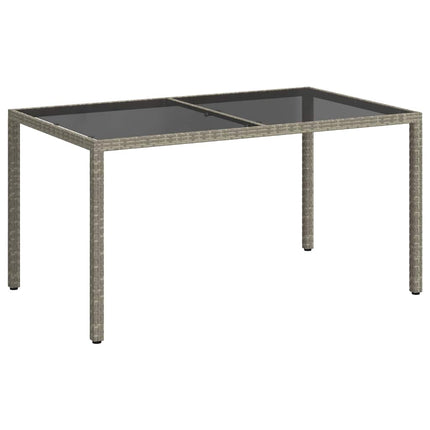 Utebord 150x90x75 cm härdat glas och konstrotting grå