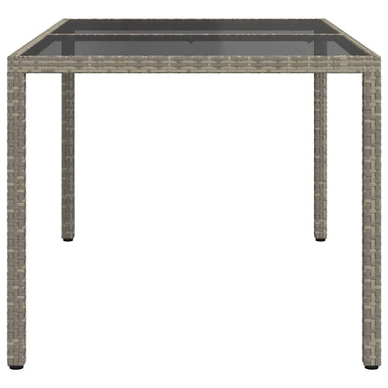 Utebord 150x90x75 cm härdat glas och konstrotting grå