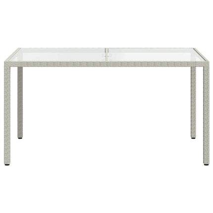 Utebord 150x90x75 cm härdat glas och konstrotting vit