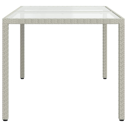 Utebord 150x90x75 cm härdat glas och konstrotting vit