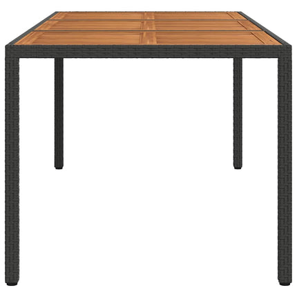 Trädgårdsbord 190x90x75 cm konstrotting och akaciaträ svart