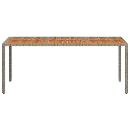 Trädgårdsbord 190x90x75 cm konstrotting och akaciaträ grå