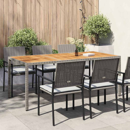 Trädgårdsbord 190x90x75 cm konstrotting och akaciaträ grå