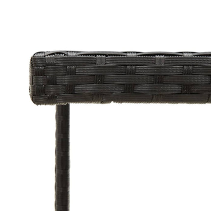 Trädgårdsbord svart 109x107x74 cm konstrotting och glas