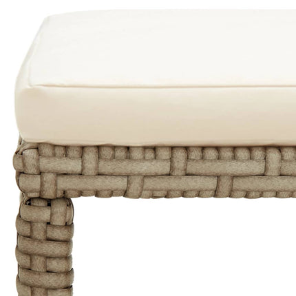 Trädgårdspallar 4 st med dynor konstrotting beige