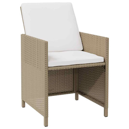Trädgårdsstolar med pallar 2 st konstrotting beige