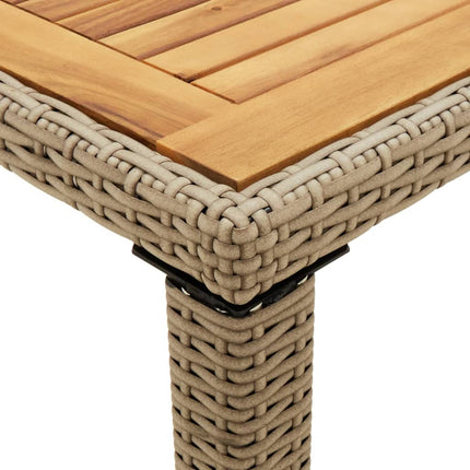 Trädgårdsbord beige 123x60x74 cm konstrotting & massivt akacia