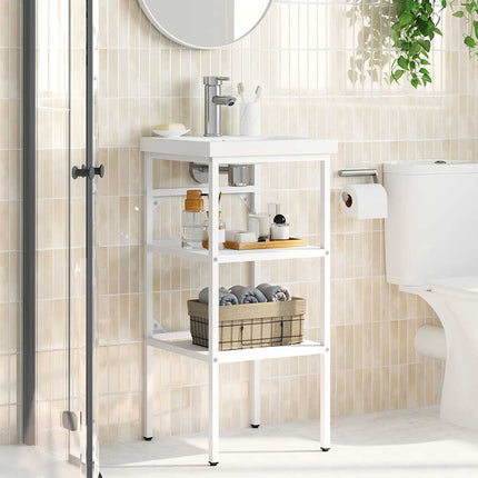 Ram för tvättställ vit 40x38x83 cm järn