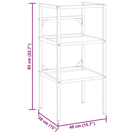 Ram för tvättställ vit 40x38x83 cm järn