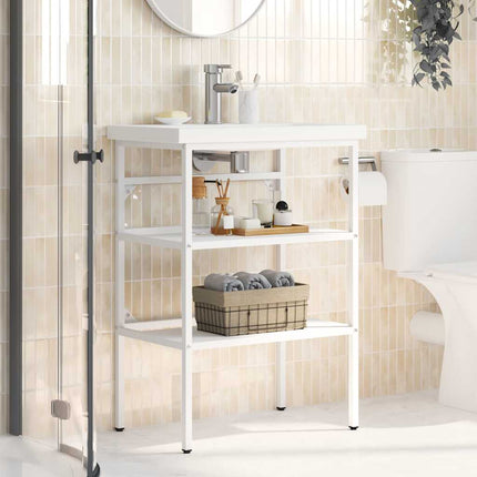 Ram för tvättställ vit 59x38x83 cm järn