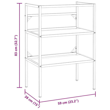 Ram för tvättställ vit 59x38x83 cm järn