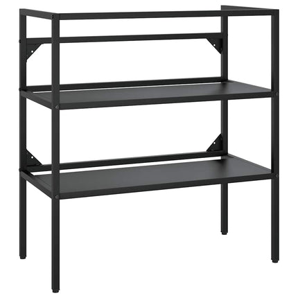 Ram för tvättställ svart 79x38x83 cm järn