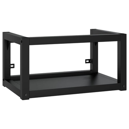 Väggmonterad ram för tvättställ svart 59x38x31 cm järn