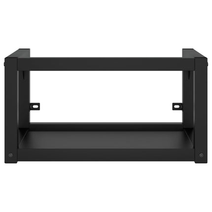 Väggmonterad ram för tvättställ svart 59x38x31 cm järn