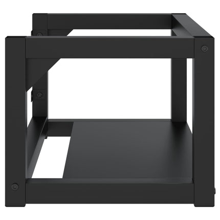 Väggmonterad ram för tvättställ svart 59x38x31 cm järn