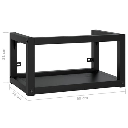 Väggmonterad ram för tvättställ svart 59x38x31 cm järn