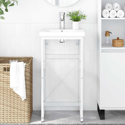 Ram för tvättställ vit 40x38x83 cm järn